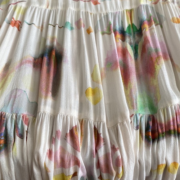 Free People Sound of Spring Maxi dress Jumper tiered watercolour bin front - Picture 10 of 16